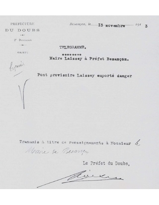 [Télégramme du maire de Laissey]